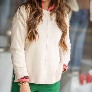 Cream Front Seam Sweater